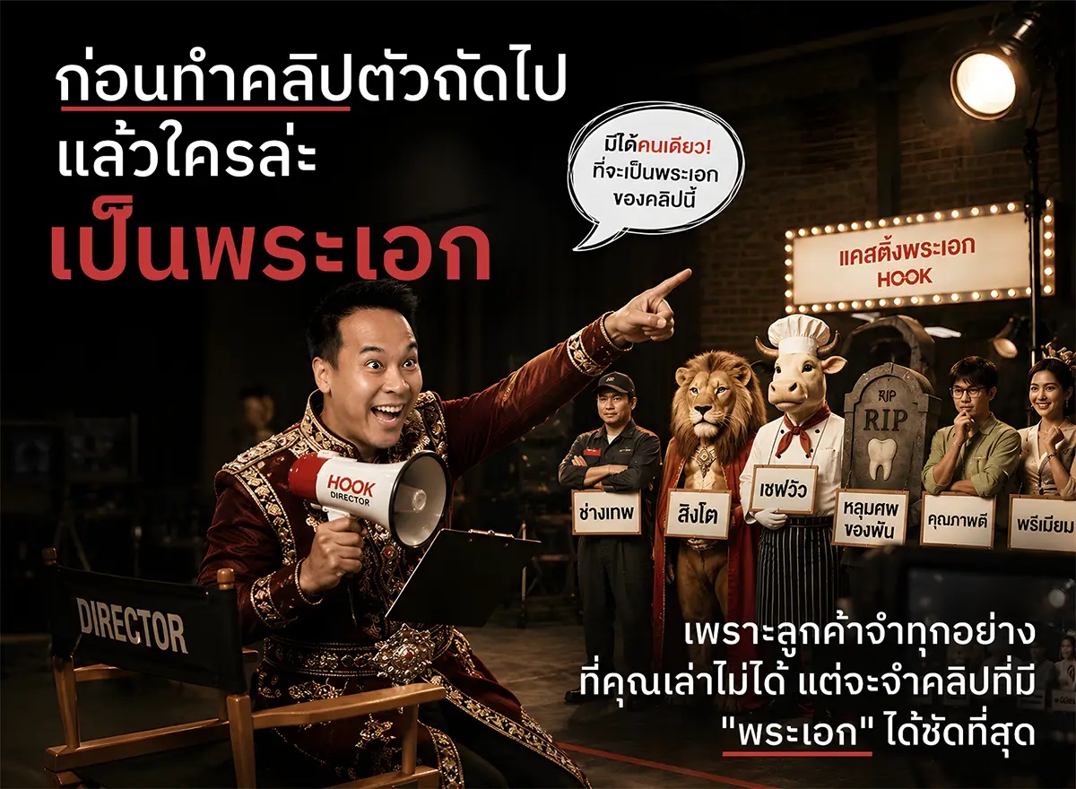 คลิปพระเอก บริการทำ Short Clip ที่ช่วยเลือกแกนขายหลักให้คนจำแบรนด์ได้